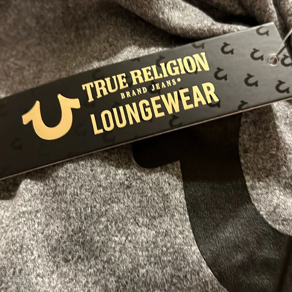 True Religion Men's Classic Logo‎ Jogger Horseshoe Sweatpants Gray Sz L (36-38)